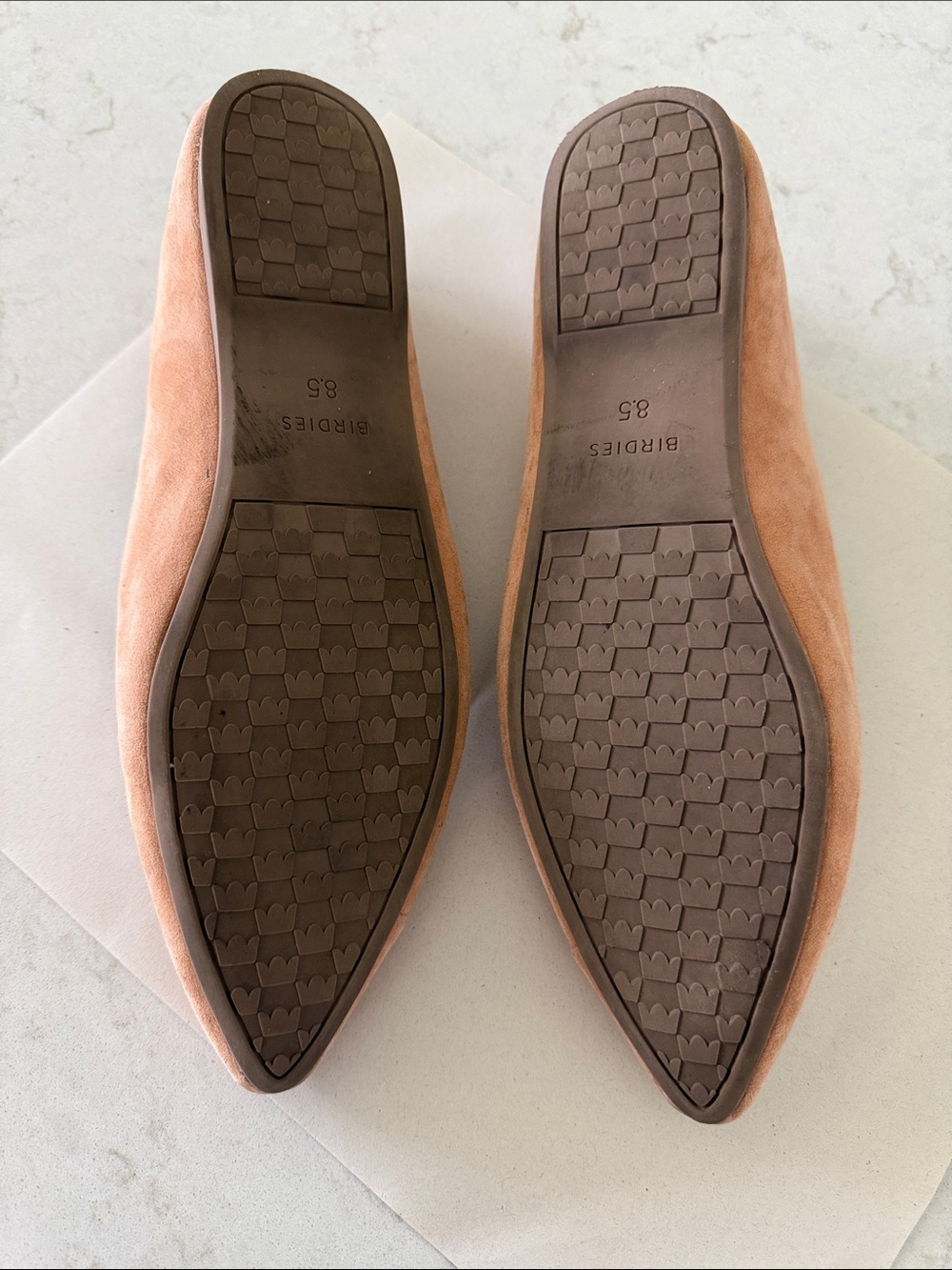 Birdies Suede Pointed Flats in Tan - Picture 3 of 4